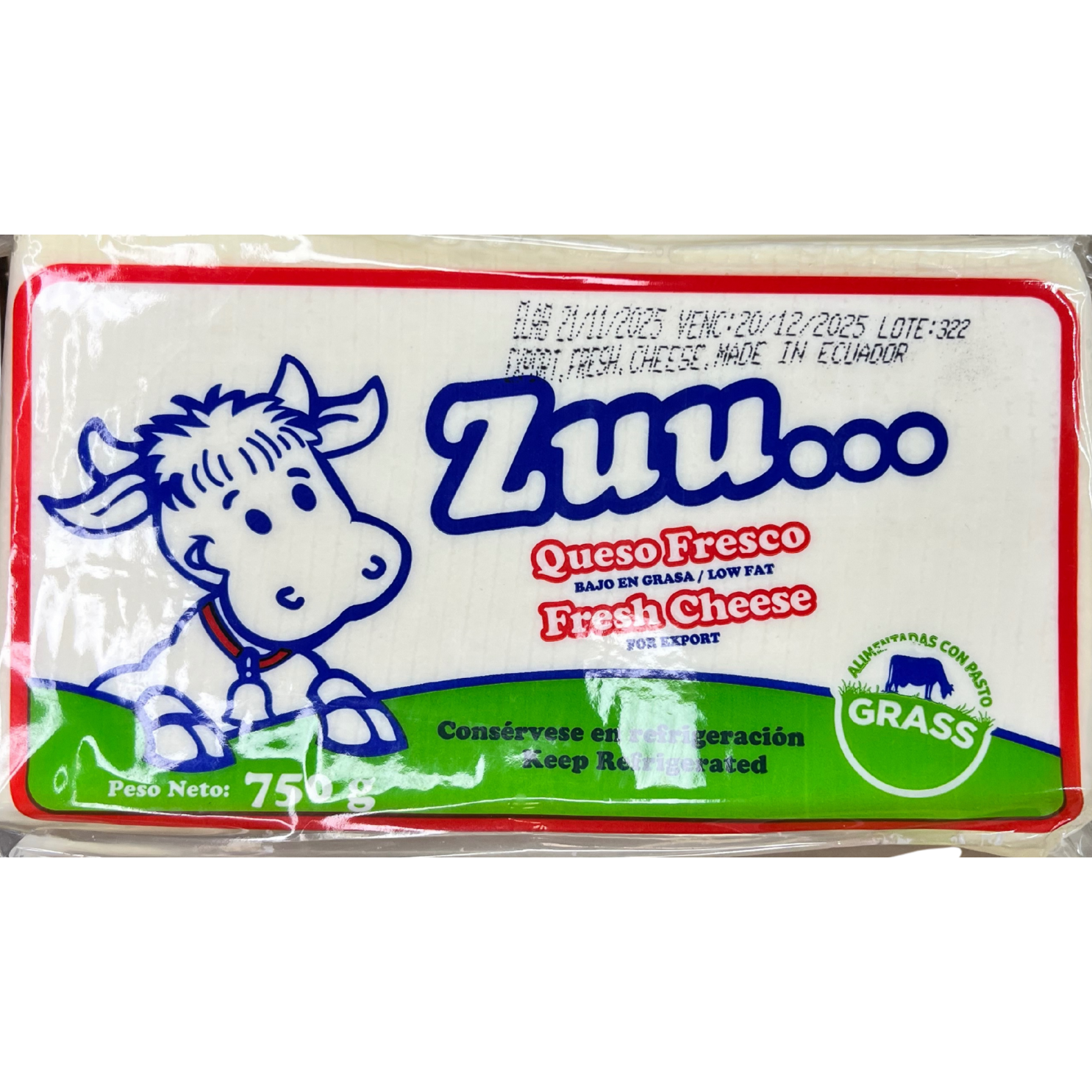 Queso Fresco Zuu 750 Gr X 12