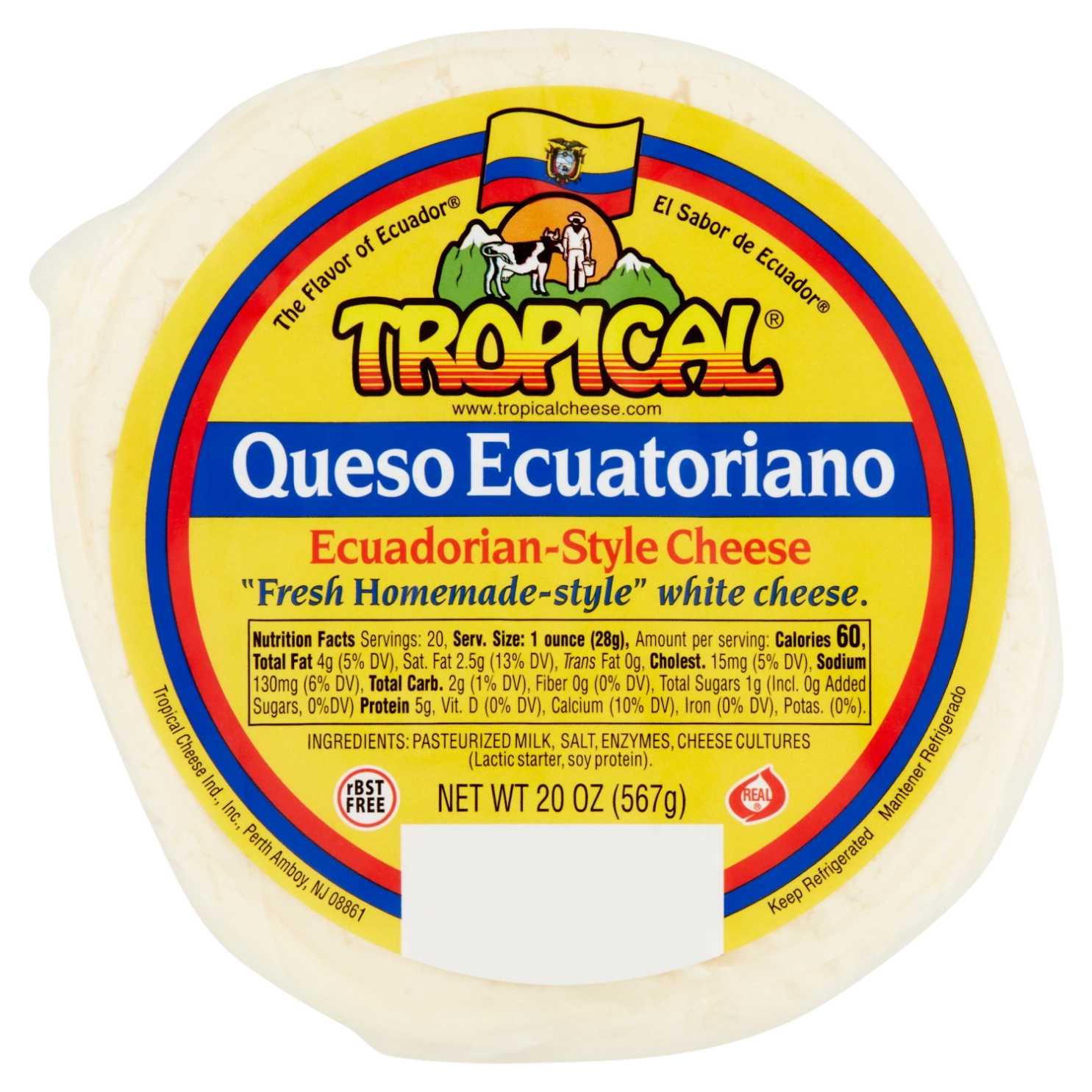 Queso Ecuatoriano Tropical 20 Oz X 6