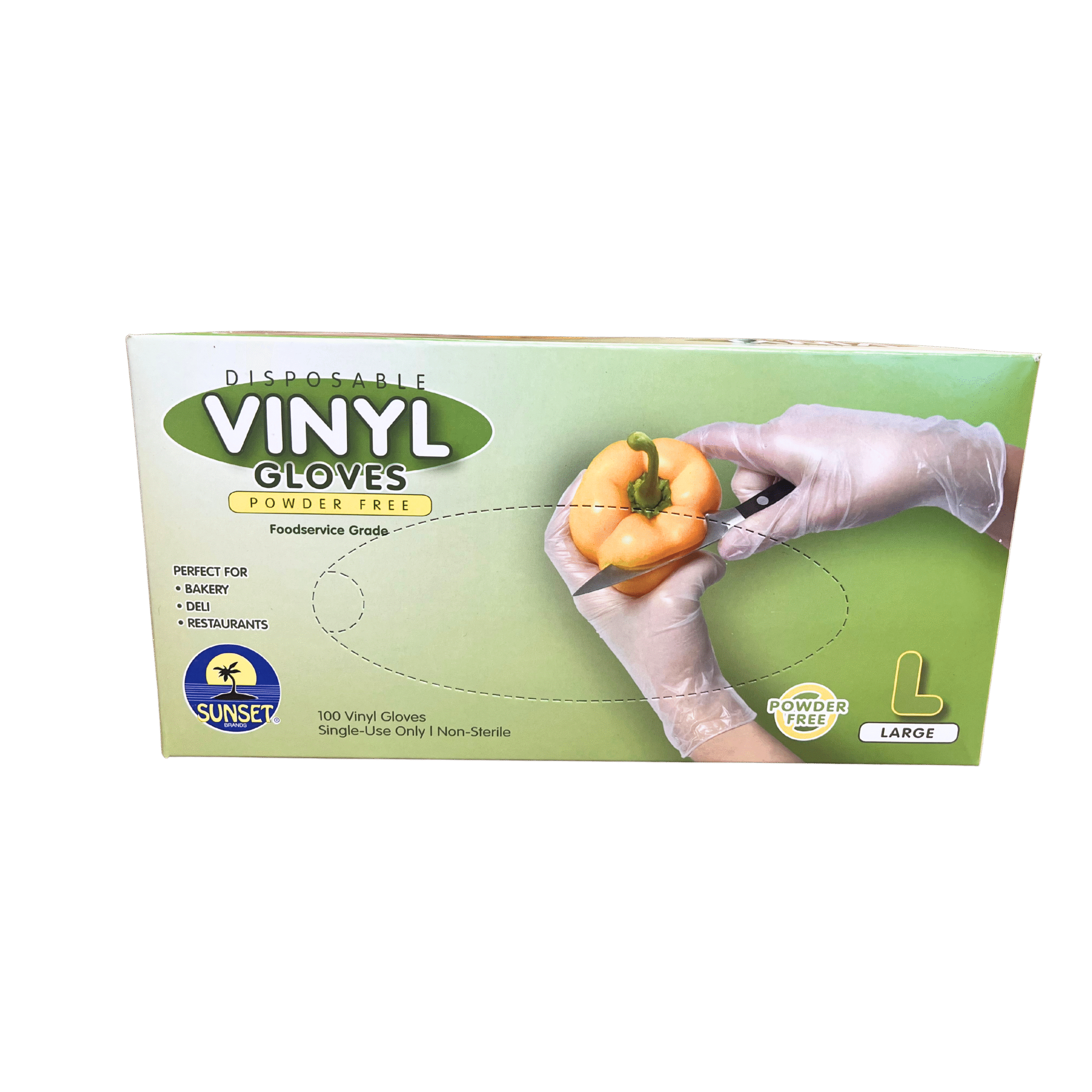 Vinyl gloves powder free Large 100 Uni